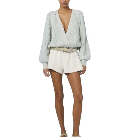 NWT - IRO Paris Dorrin Blue-Green Cotton Sweater - Picture 7 of 7